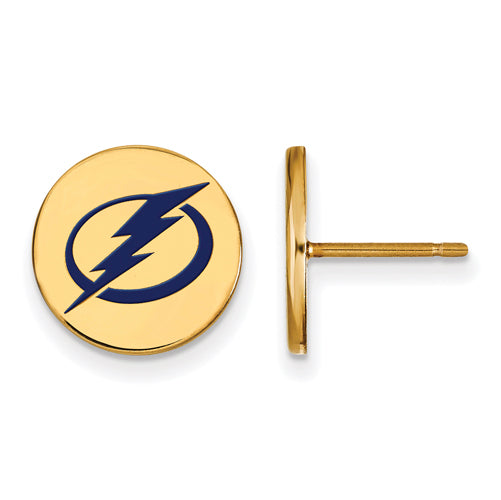 SS w/GP NHL Tampa Bay Lightning Sm Enl Disc Earrings