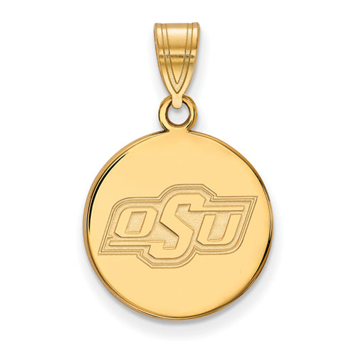 SS w/GP Oklahoma State University Medium Disc Pendant