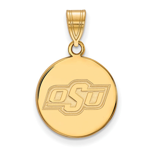 14ky Oklahoma State University Medium Disc Pendant