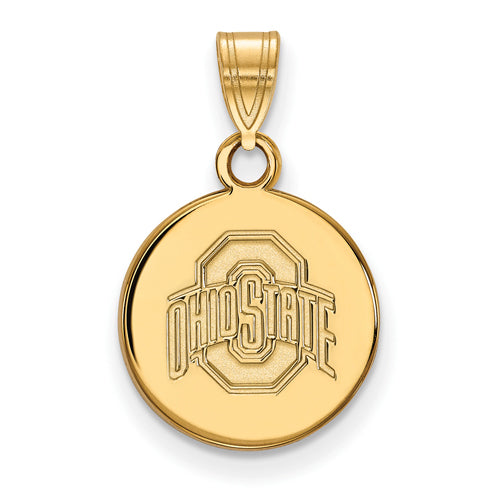 14ky Ohio State U Small Buckeyes Logo Disc Pendant