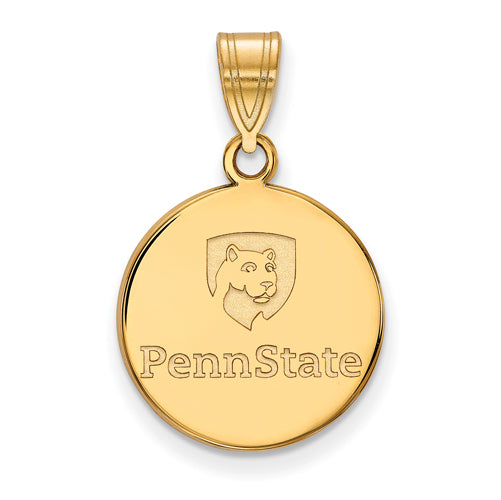 SS w/GP Penn State University Medium Shield Logo Disc Pendant