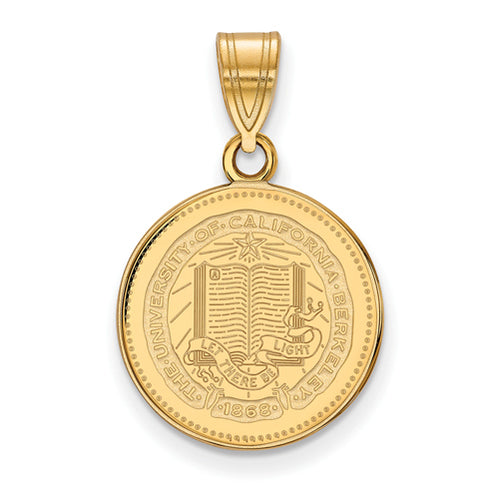 SS w/GP U of California Berkeley Medium Crest Pendant