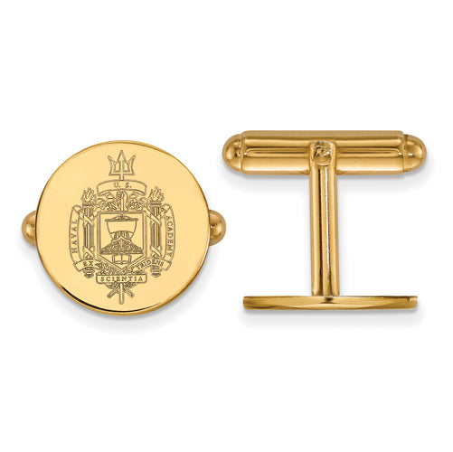 14ky Navy Crest Cuff Links