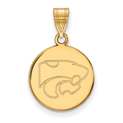 10ky Kansas State University Medium Disc Wildcat Pendant