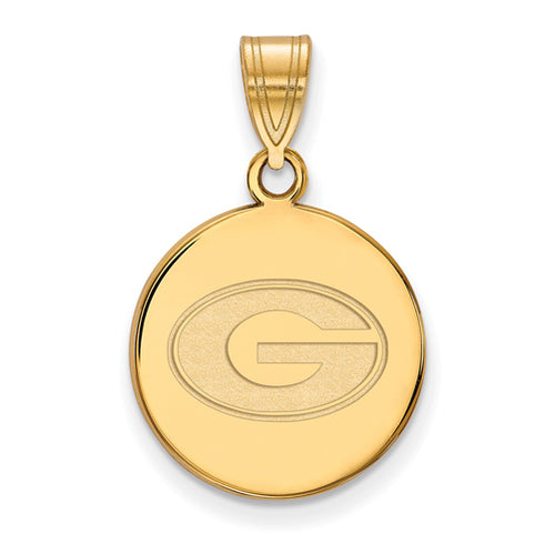 SS w/GP University of Georgia Medium Disc Pendant