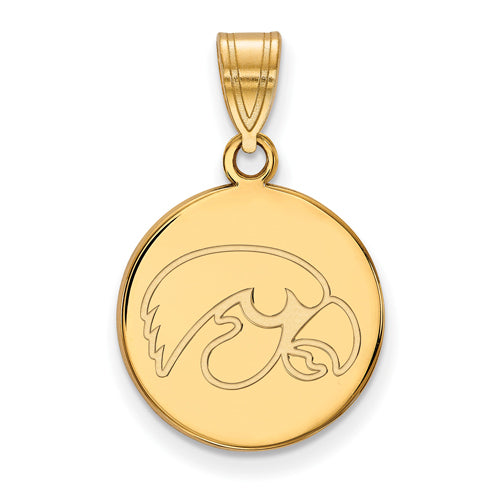 10ky University of Iowa Medium Disc Pendant