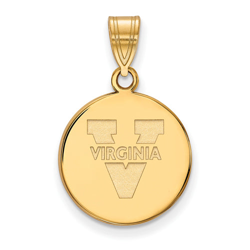 SS w/GP University of Virginia Medium Disc Text Logo Pendant