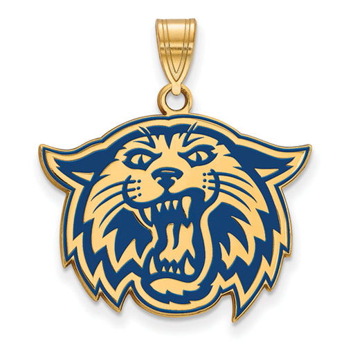 SS w/GP Villanova University Large Enamel Wildcat Pendant