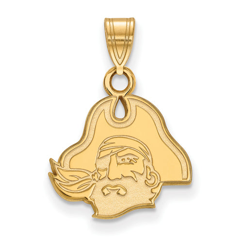 14ky East Carolina University Small Pirate Head Pendant