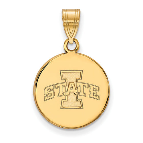 SS w/GP Iowa State University Medium Disc Pendant