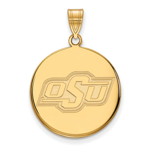 SS w/GP Oklahoma State University Large Disc Pendant