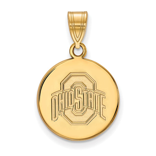 14ky Ohio St U Medium Buckeyes Logo Disc Pendant