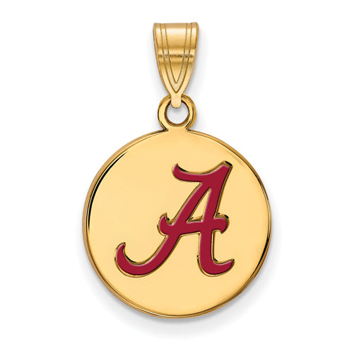 SS w/GP University of Alabama Medium Enl Disc Pendant