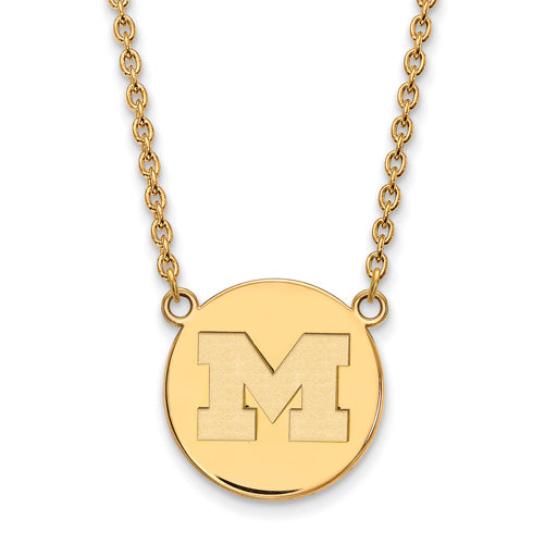 SS w/GP University of Michigan Large Disc w/Necklace
