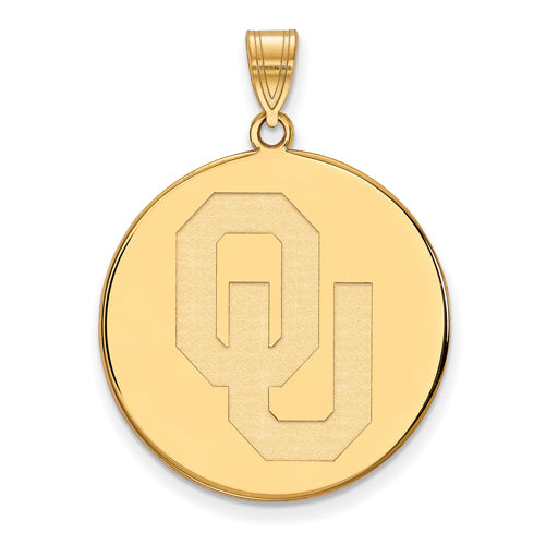 10ky University of Oklahoma XL Disc Pendant