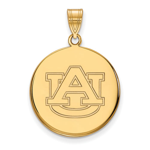 SS w/GP Auburn University Large Disc Pendant