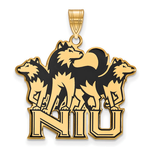 SS w/GP Northern Illinois U XL Husky Enamel Pendant