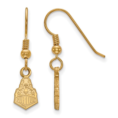 SS w/GP Purdue XS Train Logo Dangle Earrings