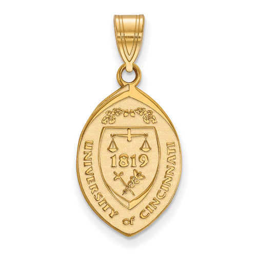 SS w/GP University of Cincinnati Large Crest Pendant