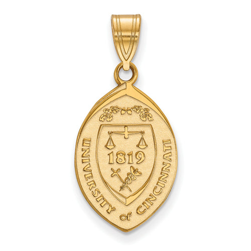 SS w/GP University of Cincinnati Large Crest Pendant