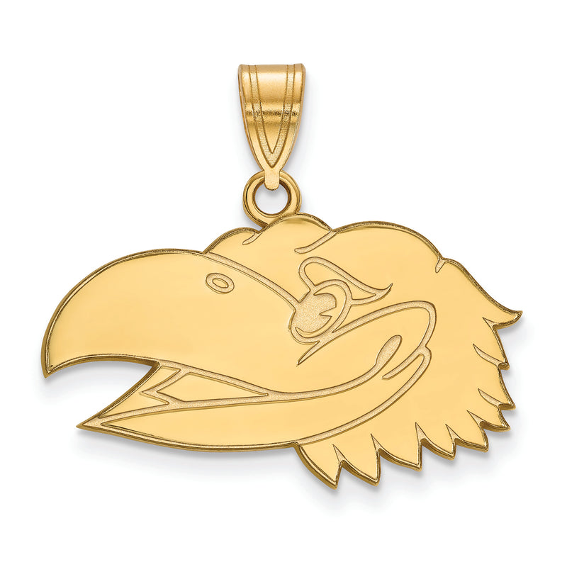 10ky University of Kansas Medium Left Head Pendant