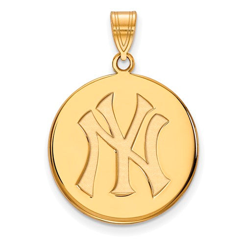 14ky MLB  New York Yankees Large NY Disc Pendant