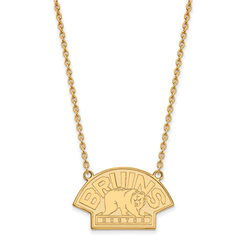 14ky NHL Boston Bruins Large Bear Pendant w/Necklace