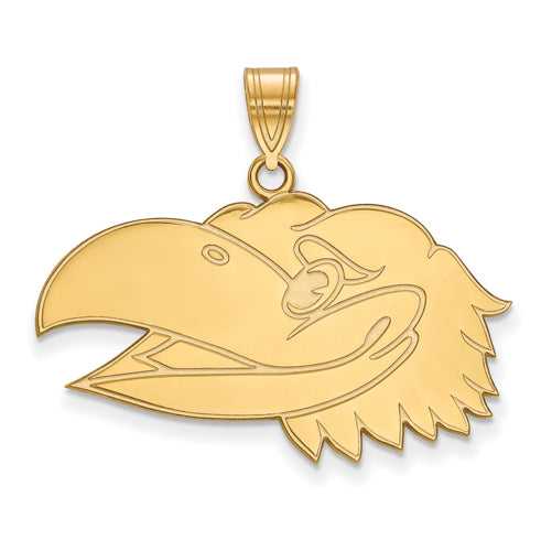 SS w/GP University of Kansas Large Head Pendant