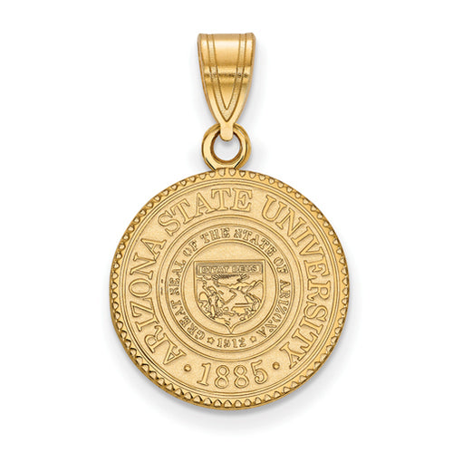 SS w/GP Arizona State University Medium Crest Pendant