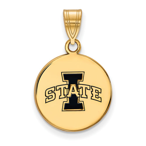 SS w/GP Iowa State University Med Enamel Disc Pendant