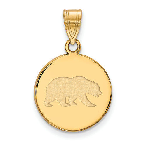 SS w/GP U of California Berkeley Medium Disc Bear Pendant