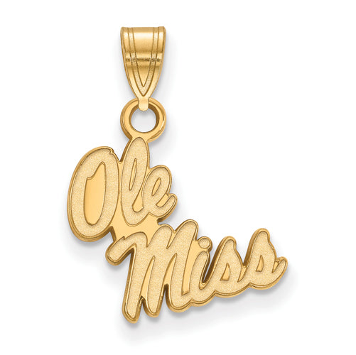 14ky University  of Mississippi Small Script Ole Miss Pendant