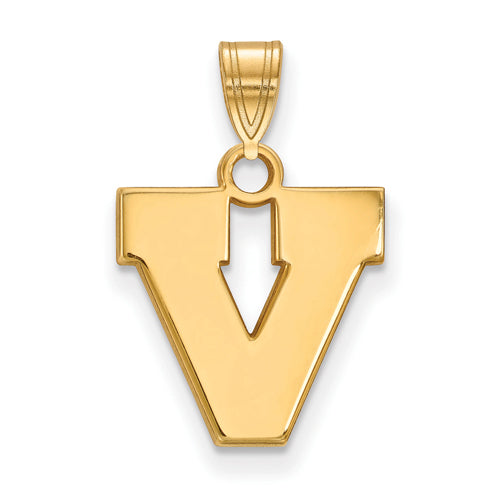 10ky University of Virginia Small V Logo Pendant