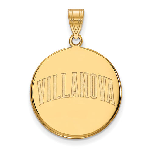 SS w/GP Villanova University Large "VILLANOVA" Disc Pendant