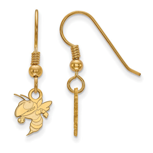 SS w/GP Georgia Institute of Technology XS Yellow Jacket Dangle Wire Earrings