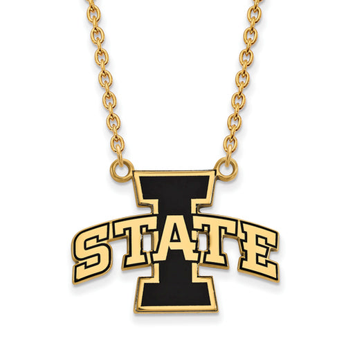 SS w/GP Iowa State University Lg Enl Pend w/Necklace