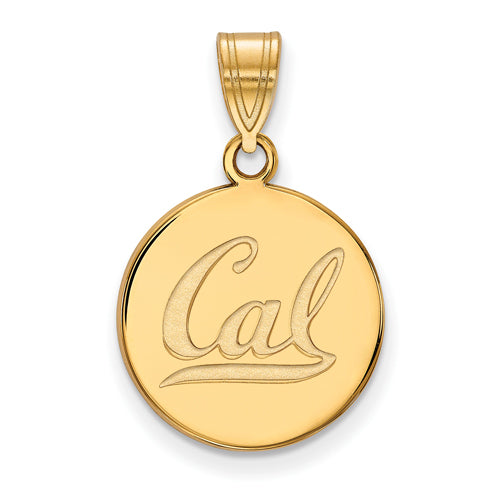 14ky Univ of California Berkeley Medium Disc Pendant