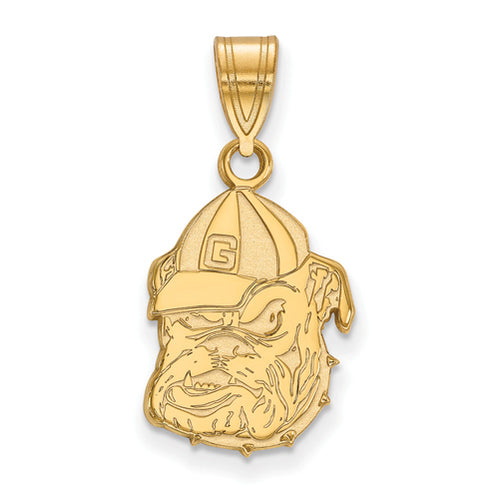 SS w/GP University of Georgia Medium Bulldog Pendant