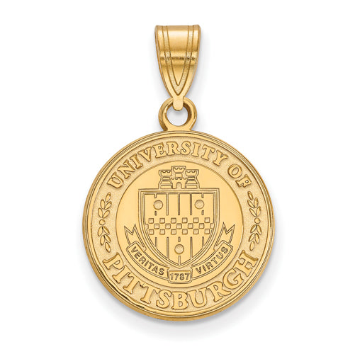 SS w/GP University of Pittsburgh Medium Crest Pendant