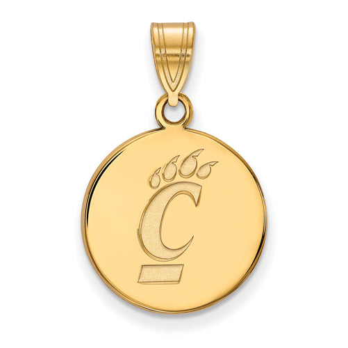 14ky University of Cincinnati Medium Bearcats Logo Disc Pendant