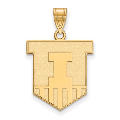 SS w/GP University of Illinois Large Victory Badge Pendant