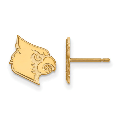SS w/GP University of Louisville Small Post Cardinal Earrings