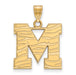 14ky University of Memphis M Tiger Skin Large Pendant