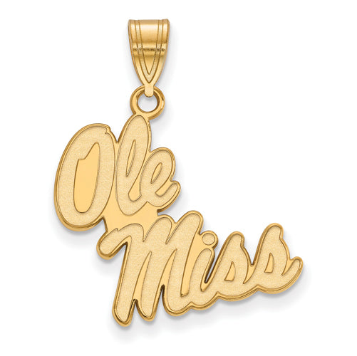 14ky University  of Mississippi Large Script Ole Miss Pendant