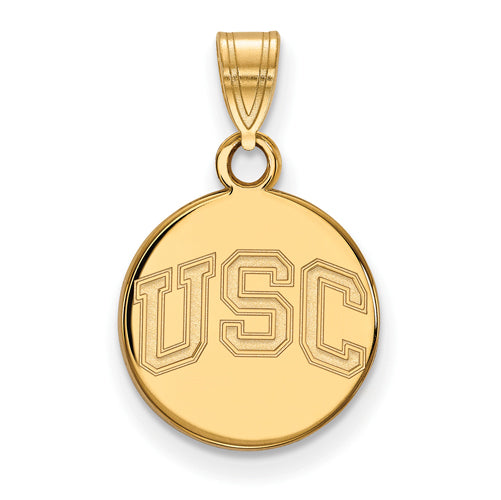14ky Univ of Southern California Small Disc Pendant