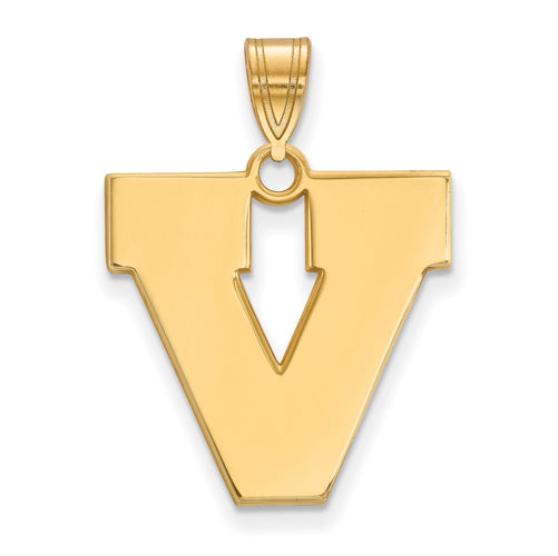 SS w/GP University of Virginia Large V Logo Pendant