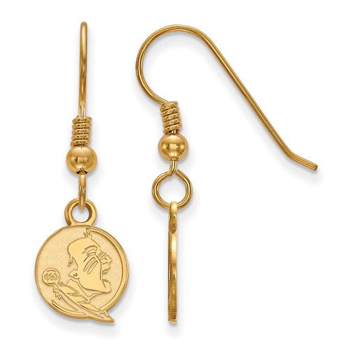 SS w/GP Florida State University XS Dangle Seminole Earrings