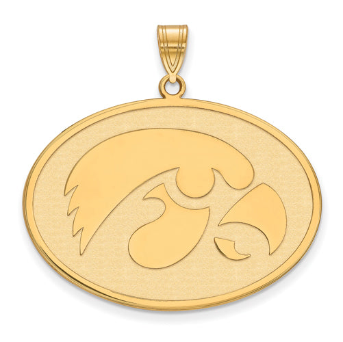 SS w/GP University of Iowa XL Hawkeye Disc Pendant