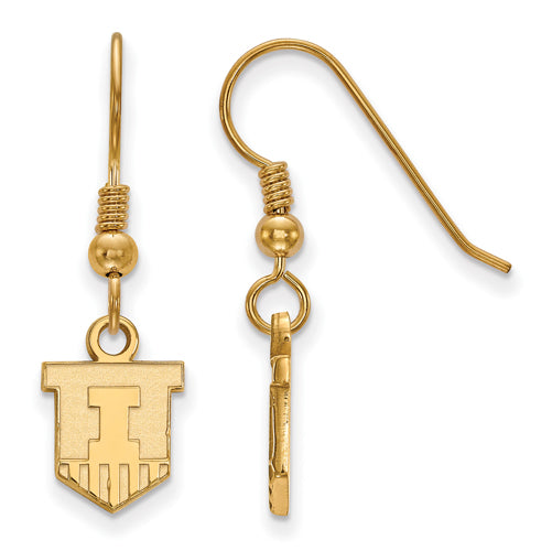 SS w/GP University of Illinois XS Victory Badge Dangle Earrings