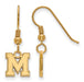 SS w/GP University of Memphis XS Dangle Earrings